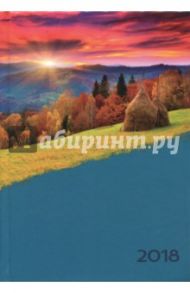 Ежедневник датированный на 2018 год, А6+, "ПЕЙЗАЖ НА ЗАКАТЕ", (45624)
