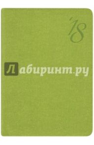 2018 Ежедневник датированный А6+, ДЖИНС САЛАТОВЫЙ (45250)