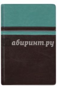 Ежедневник недатированный, 160 листов, А5, "САРИФ ТЕМНО-КОРИЧНЕВЫЙ/БИРЮЗОВЫЙ", твердый (45255)