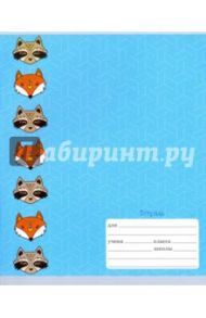 Тетрадь 12 листов, клетка, "Милые звери" 5 видов (ТК125562)