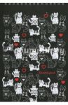 Скетчпад "Котики" (альбом для эскизов, 60 листов, гребень) (45025)