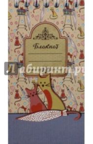 Блокнот 60 листов, А7, гребень, Паттерн кошки  1 (С4175-27)