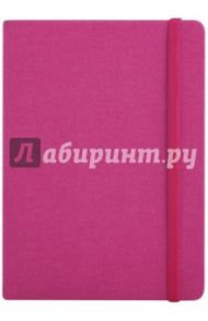 Записная книга на резинке, 96 листов, 145*205 "ДЖИНС МАЛИНОВЫЙ" (45734)