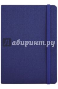 Записная книга на резинке, 96 листов, 145*205 "СИНИЙ МЕТАЛЛИК" (45737)