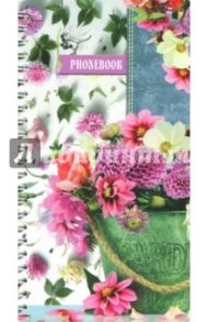 Телефонная книжка 80 листов, А5, гребень, Цветы (С0357-42)