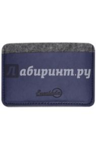 Чехол для пластиковых карт (фетр, 95х67 мм, графитово-синий) (45290)