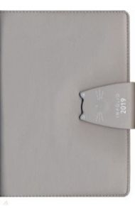 Ежедневник датированный на 2019 год "Kitty" (AZ654emb/grey)