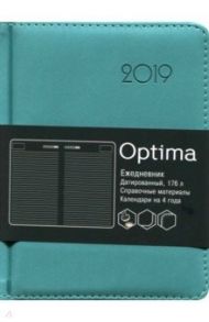 Ежедневник датированный на 2019 год "Optima" (А6, 176 листов, бирюзовый) (ЕКО61917601)