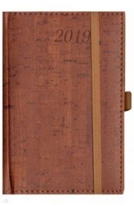Ежедневник датированный на 2019 год, А6 "Wood" коричневый (129006)