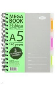 Бизнес-тетрадь 140 листов, А5 "SPIRAL BOOK" Серая (84109)