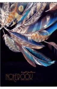 Блокнот "Перышки на черном" (50 листов, А4, клетка, гребень) (С4168-06)