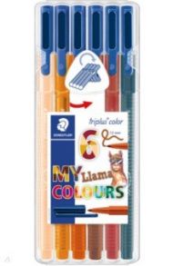 Фломастеры "Triplus Color" (1 мм, 6 цветов Ламы) (323SB6CS9)