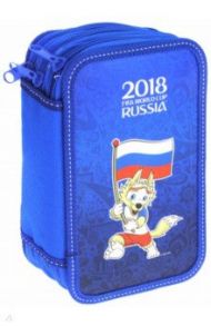 Пенал школьный "Чемпионат Мира" синий, 3 отдела (NPn_35216)