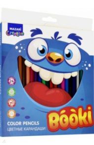 Карандаши цветные "BOOKI" (24 цвета, пластик) (M-6168-24)