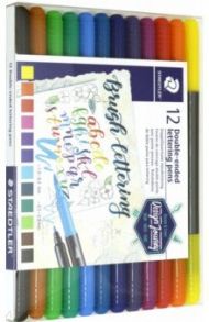 Фломастеры-кисти 12 цветов "Brush Letter Duo" двусторонние (3004TB12)