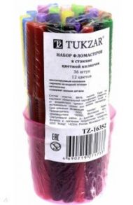 Фломастеры (12 цветов, 36 штук, в стакане) (TZ 16352)