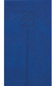 Еженедельник датированный на 2020 год, 80х140 мм "ТРАВЕРТ. СИНИЙ" (50139)