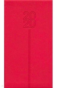 Еженедельник датированный на 2020 год, 80х140 мм "ТРАВЕРТ. КРАСНЫЙ" (50140)