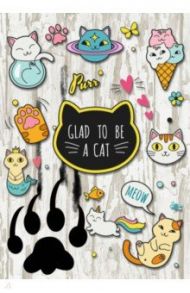 Тетрадь 48 листов "Glad to be a cat", клетка