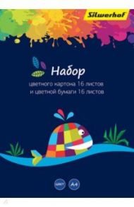 Бумага цветная 16 листов, картон цветной 16 листов, Цветландия (919001-34)