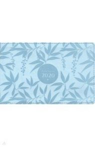 Еженедельник датированный на 2020 год "Leaves" (160х105 мм, 128 страниц, голубой) (I831emb/blue)