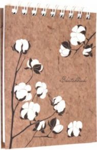Скетчбук "Цветы хлопка" (80 листов, А6, евроспираль) (ТС6804667)