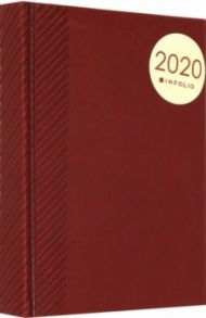Ежедневник датированный на 2020 год, 176 листов, А6, Velure, Бордо (AZ864/bordo)