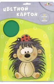 Картон цветной "Ёжик" (12 листов, 12 цветов, А4) (С0327-10)