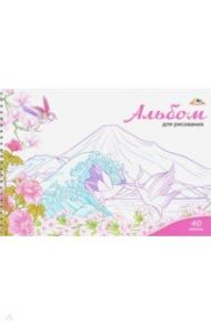 Альбом для рисования, 40 листов, гребень "Японский пейзаж" (С0225-63)