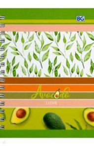 Записная книжка 80 листов, А6, гребень, Avocado (4в, ЗКТ6гр80_лг 8326)