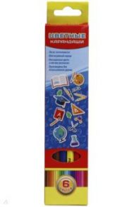 Карандаши цветные пластиковые "Учись легко", 6 цветов (К-7115)
