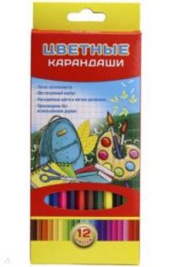 Карандаши 12 цветов, УЧИСЬ ЛЕГКО пластиковые (К-7119)