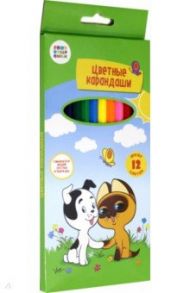 Набор цветных карандашей 12 штук "Котенок Гав" (СМФ 13004)
