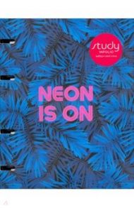 Тетрадь 120 листов, кольцевой механизм "Neon tropics" перевертыш (N1820)
