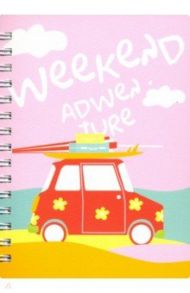 Блокнот 80 листов, 10*14 см, спираль "Weekend, машина" (N1944)
