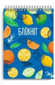 Блокнот "Цитрусы" (60 листов, А5, клетка, гребень) (50609)