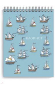 Блокнот "Морская фактура" (120 листов, А6, клетка, гребень) (52211)