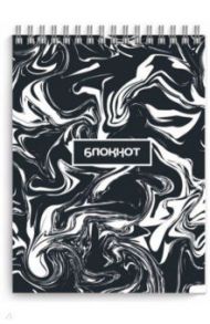 Блокнот "Черно-белая фактура" (120 листов, А6, клетка, гребень) (52219)