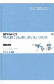 Скетчбук 44 листа, А5 "MARKER LINE" 180 г/м2 (MLHSM/LBLUE)