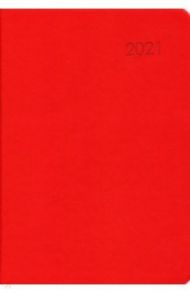 Ежедневник датированный на 2021 год (176 листов, А5), Красный, интегральный (ЕКП52117611)
