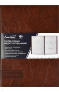 Ежедневник недатированный (160 листов, А5+), ЛИНКОЛЬН, коричневый, твердый (52786)
