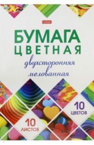 Бумага цветная мелованная двусторонняя 10 листов, 10 цветов, Мозаика (10Бц4м_24267)