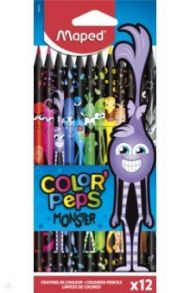 Карандаши 12 цветов COLOR'PEPS BLACK MONSTER (862612)