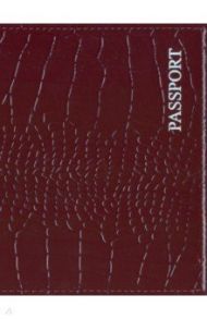 Обложка для паспорта "Кокодил. Passport", натуральная кожа, бордо (ОП-5431)