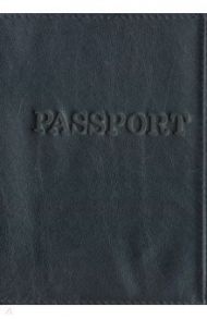 Обложка для паспорта "Парус. Passport", натуральная кожа, черная (ОП-5445)