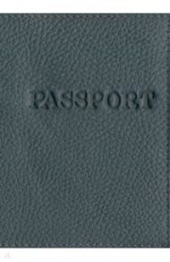 Обложка для паспорта "Флотер. Passport", натуральная кожа, серая (ОП-5459)