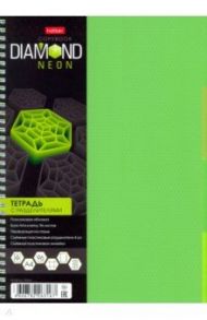 Тетрадь на гребне "DIAMOND NEON", с разделителями, А4, 96 листов, клетка, зеленая (96Т4В1гр_02034)