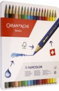 Карандаши цветные акварельные Fancolor, 18 штук