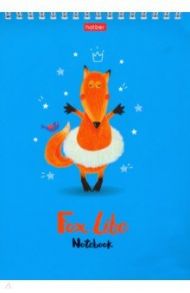 Блокнот Funny fox, 96 листов, клетка, А5, голубой