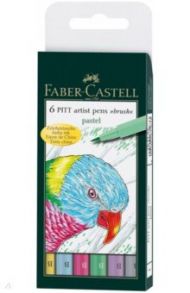 Набор капиллярных ручек Pitt Artist Pen Brush Pastel, 6 штук